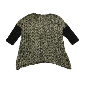 Vip Sweater Black & Beige w/ Metallic Thread L NEW